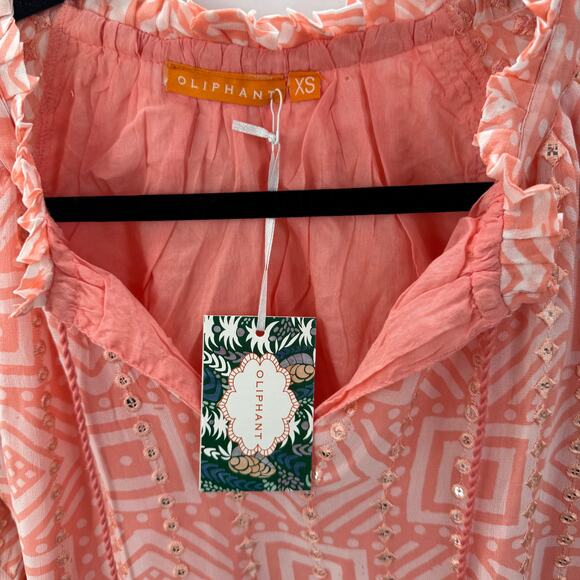 Oliphant Dress Flirty Long Balloon Sleeve Short‎ Bali Pink Women's Size XS NWT - Picture 3 of 9
